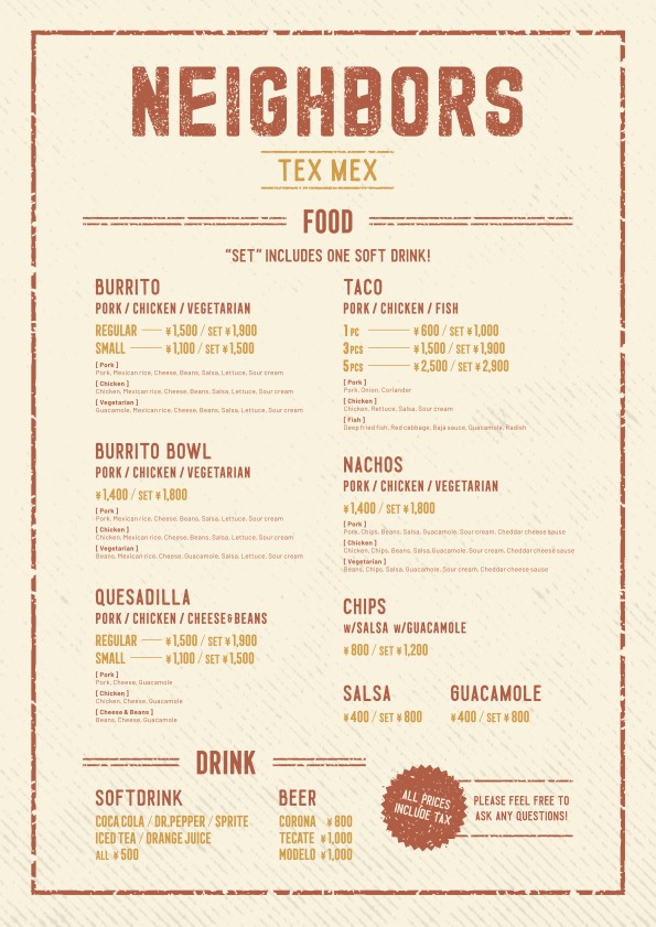 沖縄・南城市に本格TEX-MEXの新店「NEIGHBORS」誕生!無料試食イベントも開催 8 sub7 1