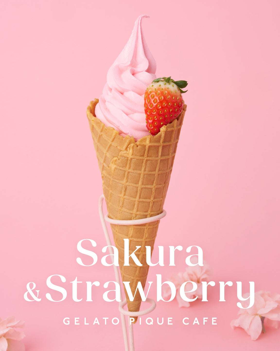 店舗限定で提供される華やかな「いちごミルクソフト」