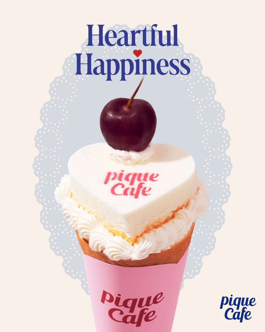 ハート型のレアチーズケーキをトッピングした「ハートのレアチーズクレープ」