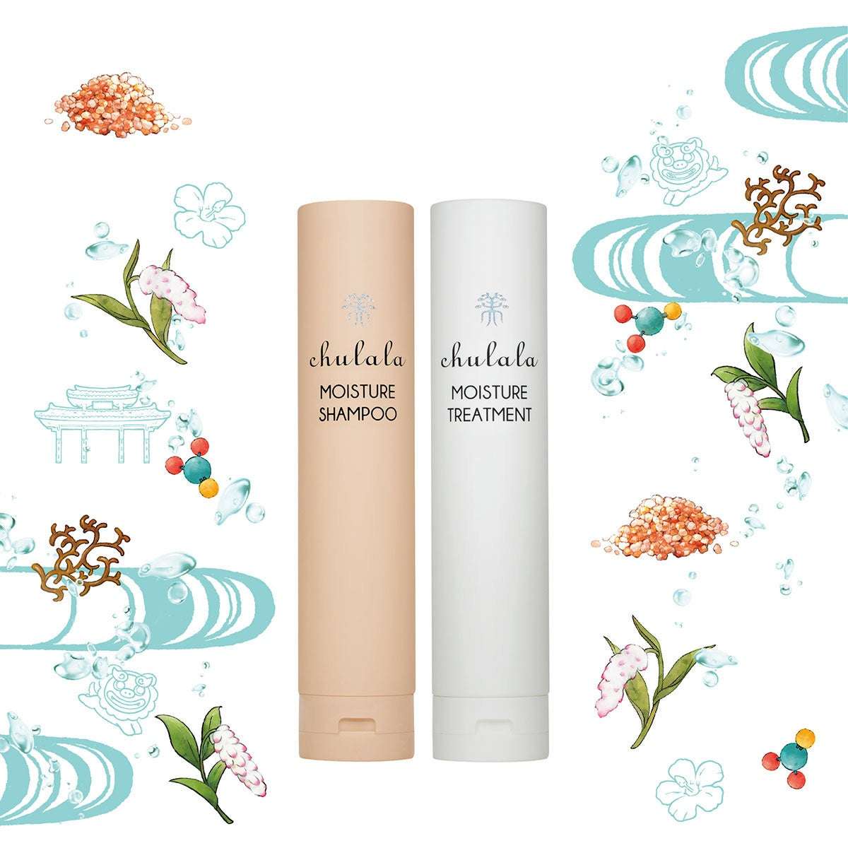 =キャンペーン対象のモイスチャーシャンプーとトリートメント一式