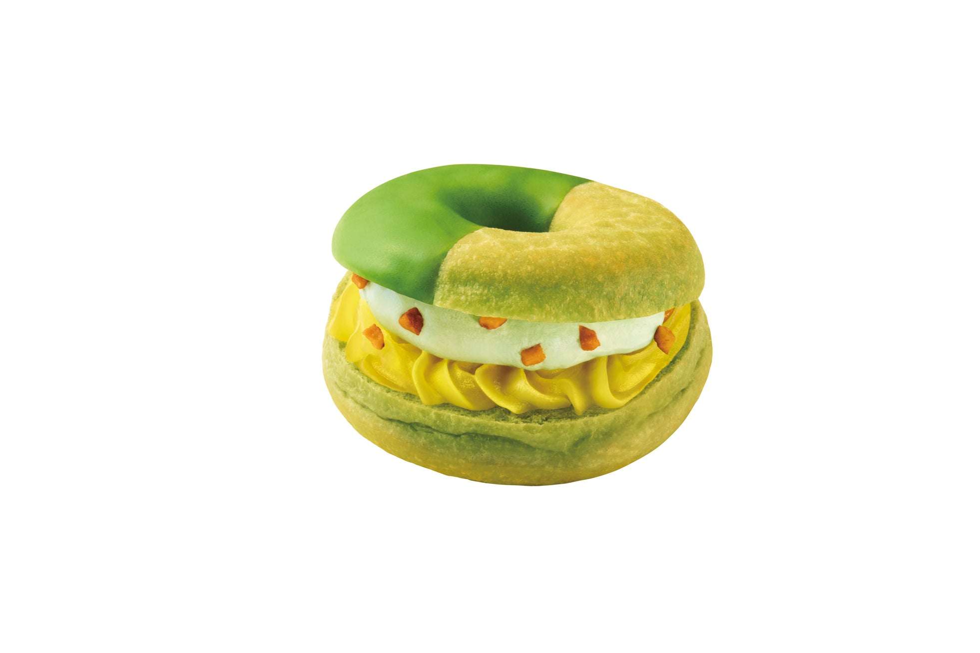 ミスド、祇園辻利の宇治抹茶を使用した新作5種を3月25日より発売 3 栗あんをサンドした「ドら抹茶 栗あん抹茶ホイップ」